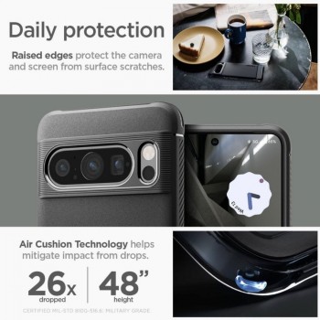 Spigen rugged armor guminis dėklas - juodas (Google Pixel 8 Pro)